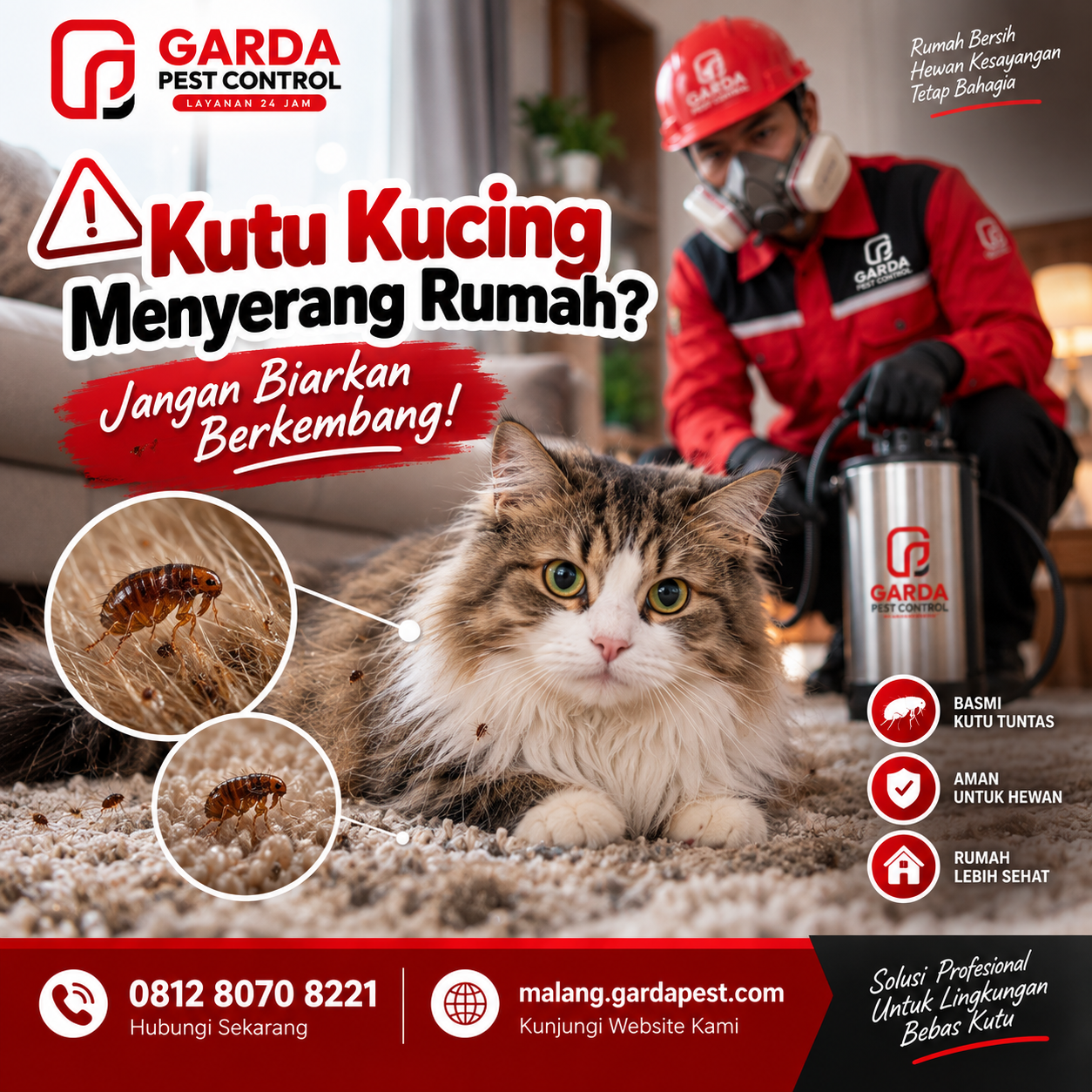 Jasa Pembasmi Kutu Kucing Malang Aman untuk Hewan Peliharaan